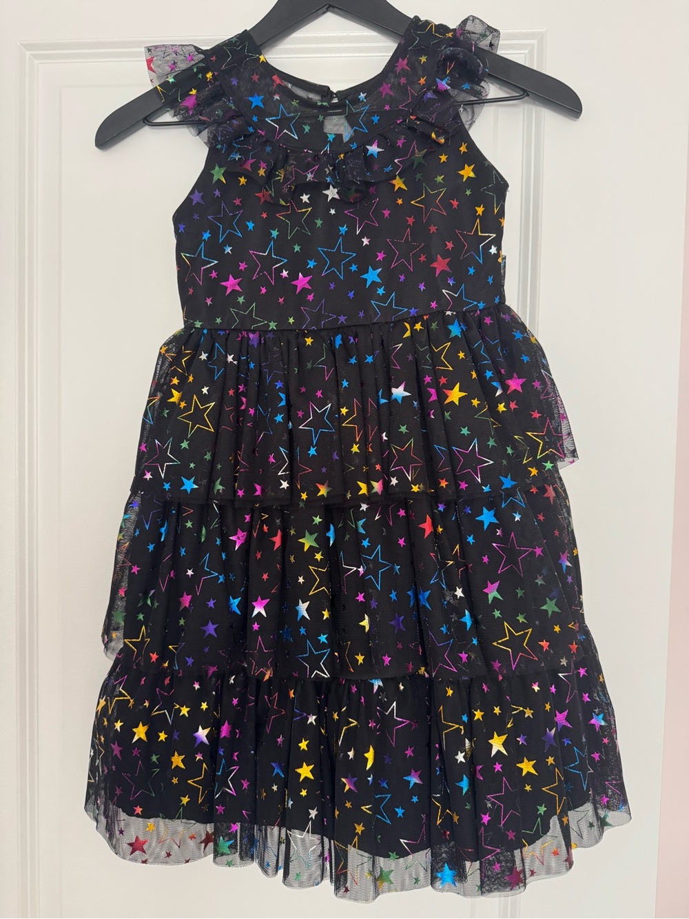 Pippa & Julie Black Star Mesh Party Dress